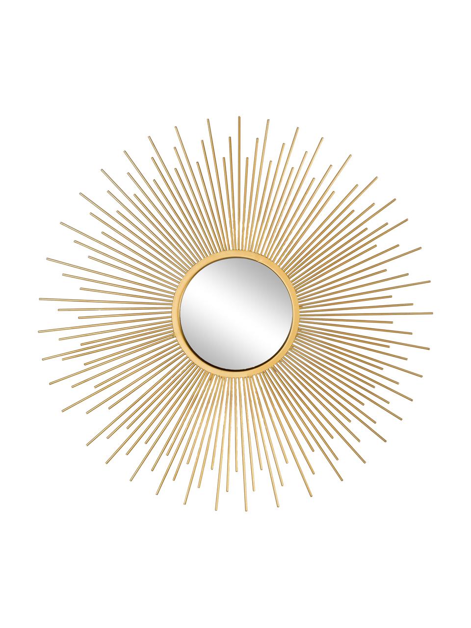 Decoratieve spiegelsset Sun, 3-delig, Lijst: gecoat metaal, Goudkleurig, Set met verschillende formaten
