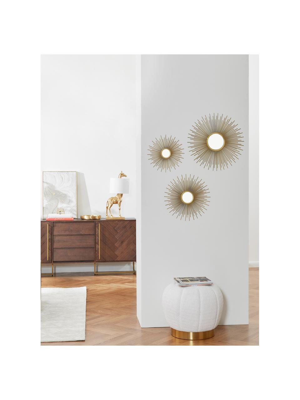 SET 3PZ SPECCHI PARETE DECORATIVI BIANCO ORO 25/35CM PLASTICA 823923