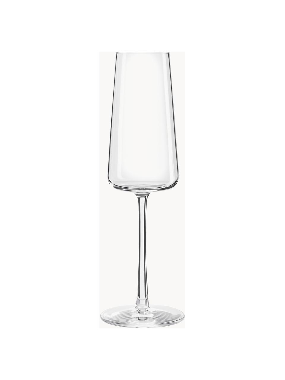 Krištáľové poháre na šampanské v tvare kužeľa Power, 6 ks, Krištáľové sklo

Vneste lesk krištáľového skla na váš jedálenský stôl! Sklo je výnimočne priehľadné a ťažké, čo znamená, že pôsobí hodnotne a zároveň dobre vyzerá. Navyše jemné tvary robia z každého kusu špeciálny kúsok, ktorý je praktický aj krásny., Priehľadná, Ø 7 x V 23 cm, 240 ml
