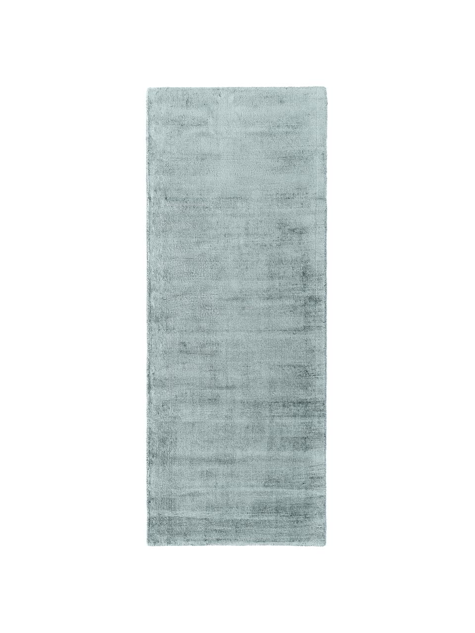 Ručně tkaný viskózový běhoun Jane, Ledově modrá, Š 80 cm, D 200 cm