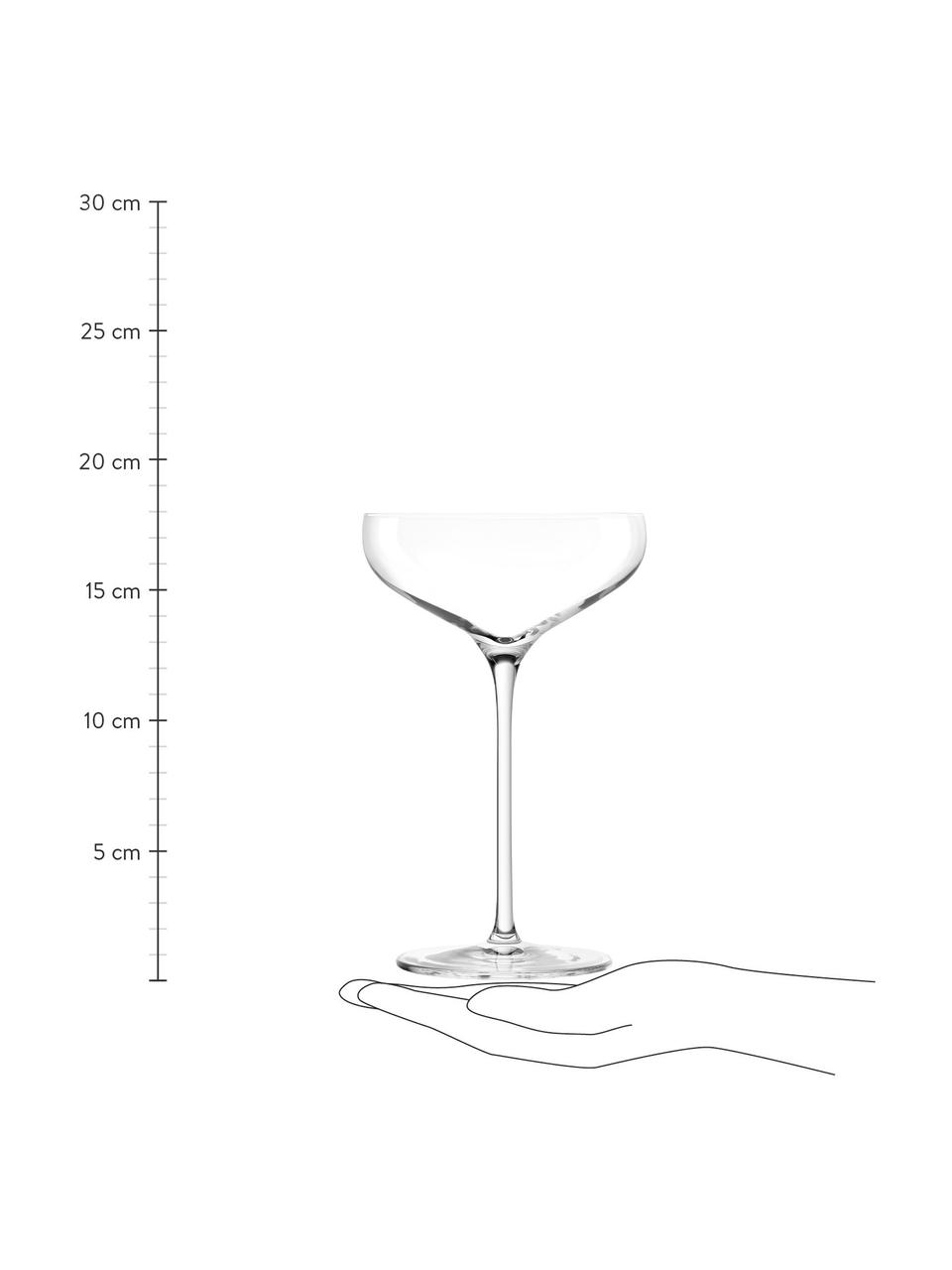 Kristallen champagneglazen Swing, 6 stuks, Kristalglas, Transparant, Ø 12 x H 18 cm, 300 ml