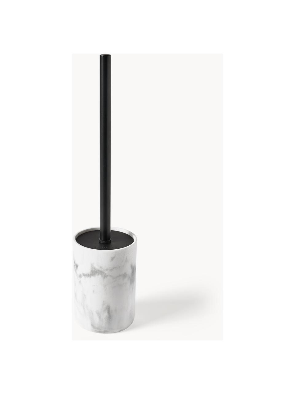 Scopino per WC effetto marmo Kelsie, Bianco effetto marmo, Ø 10 x Alt. 41 cm