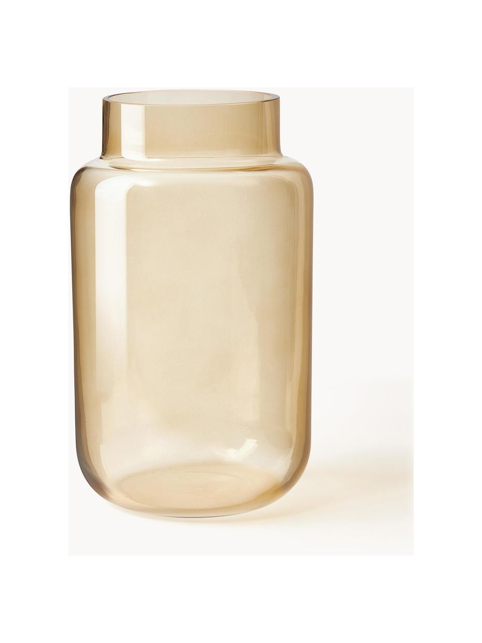 Grosse Glas-Vase Lasse, H 22 cm, Glas, Ocker, Ø 13 x H 22 cm