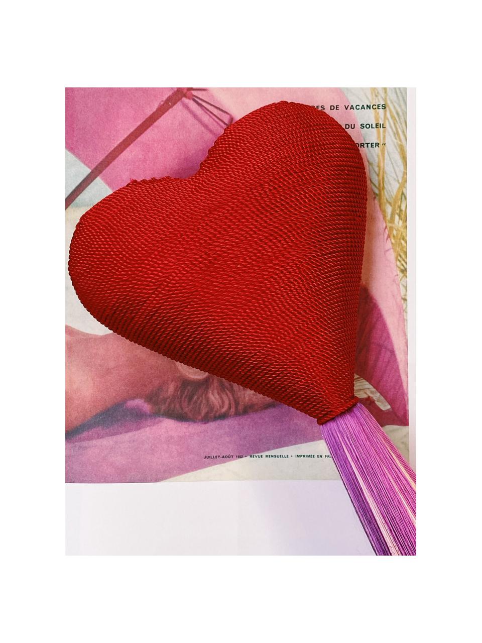 Špic na vianočný stromček Love on Top, Viskóza, plast, Červená, fialová, svetloružová, Š 16 x V 36 cm