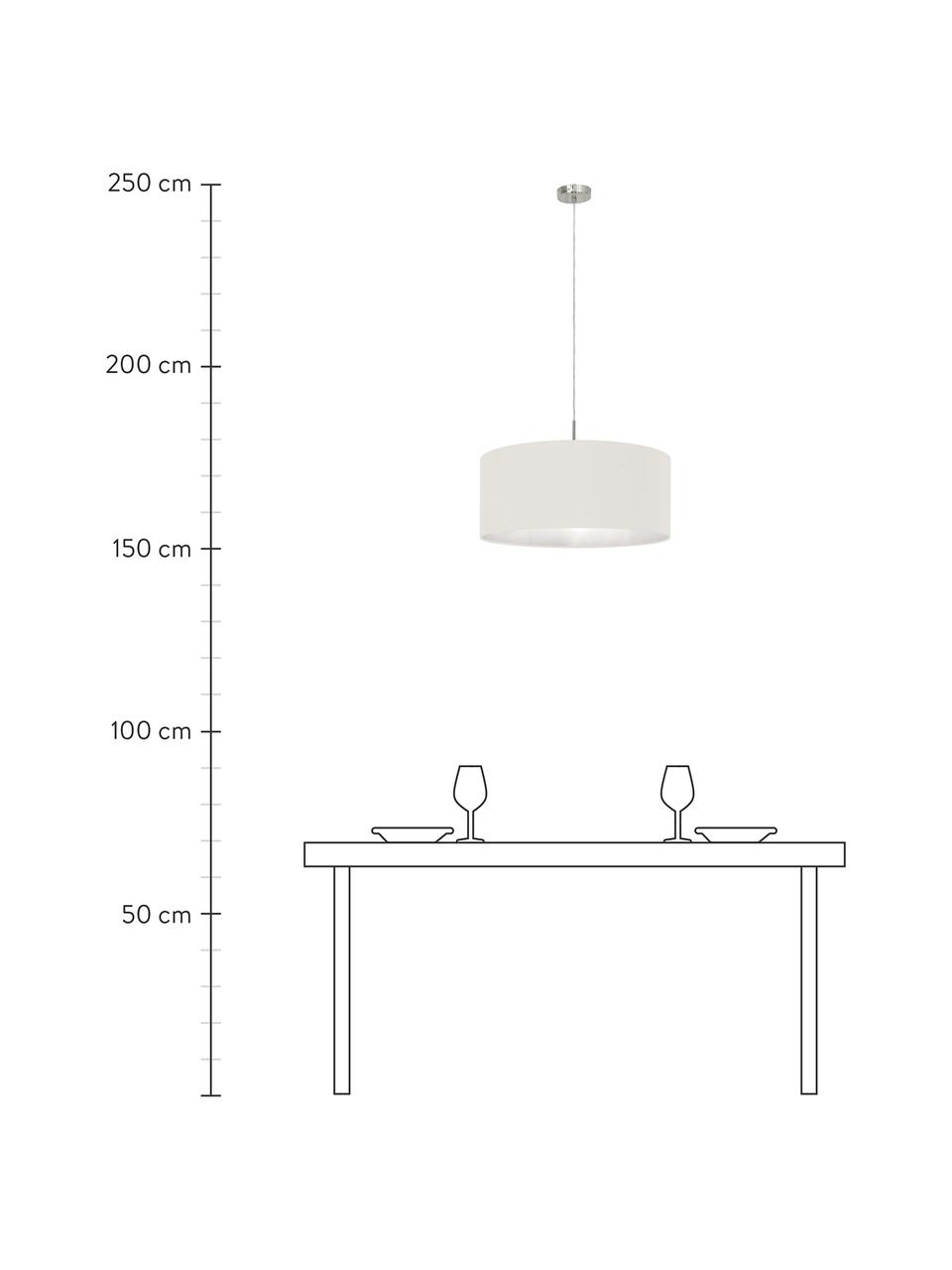Lampada a sospensione Parry, Baldacchino: metallo nichelato, Paralume: metallo nichelato, Bianco, Ø 53 x Alt. 23 cm