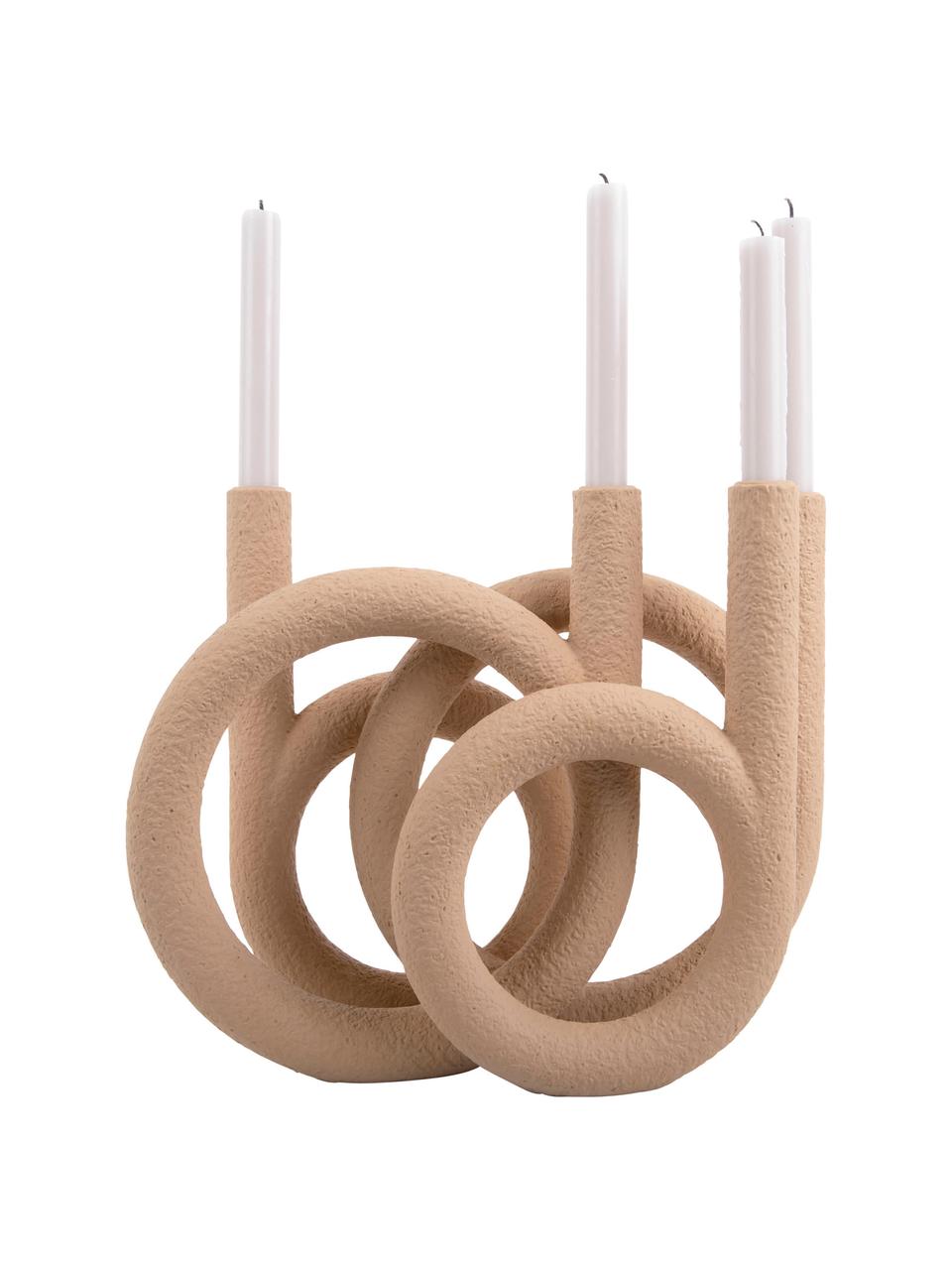 Kerzenhalter Ring in Beige, Kunststoff, Beige, 38 x 30 cm