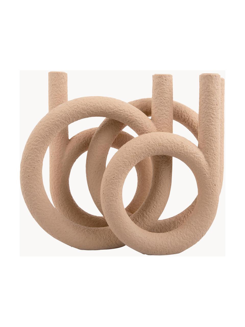 Großer Kerzenhalter Ring in Beige, Kunststoff, Hellbeige, B 38 x H 30 cm