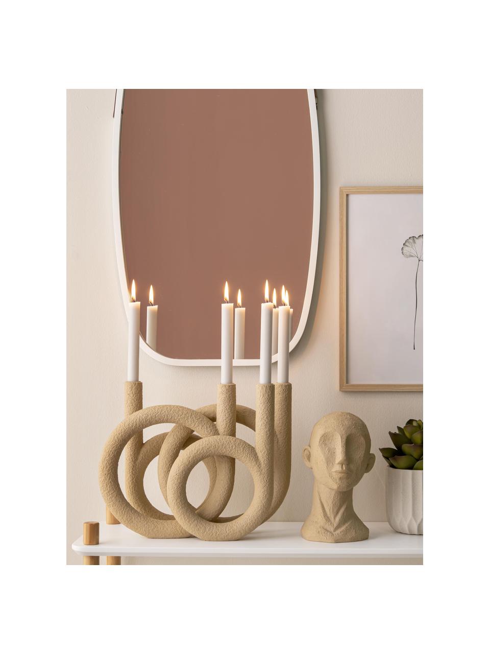 Candelabro grande Ring, Plástico, Beige, An 38 x Al 30 cm