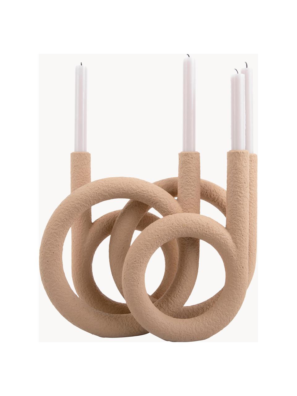 Großer Kerzenhalter Ring in Beige, Kunststoff, Hellbeige, B 38 x H 30 cm