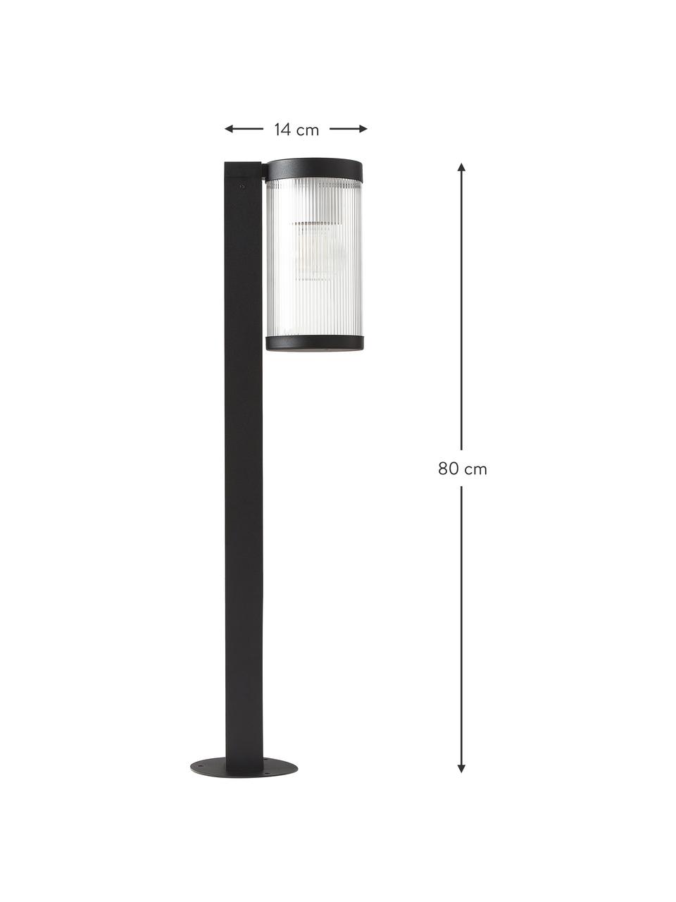 Lámpara de pie regulable para exterior Coupar, Estructura: aluminio recubierto, Negro, Ø 14 x Al 80 cm