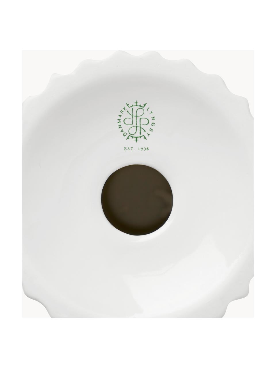 Bougeoir en porcelaine avec surface striée Tura, Porcelaine, Blanc, Ø 8 x haut. 13 cm
