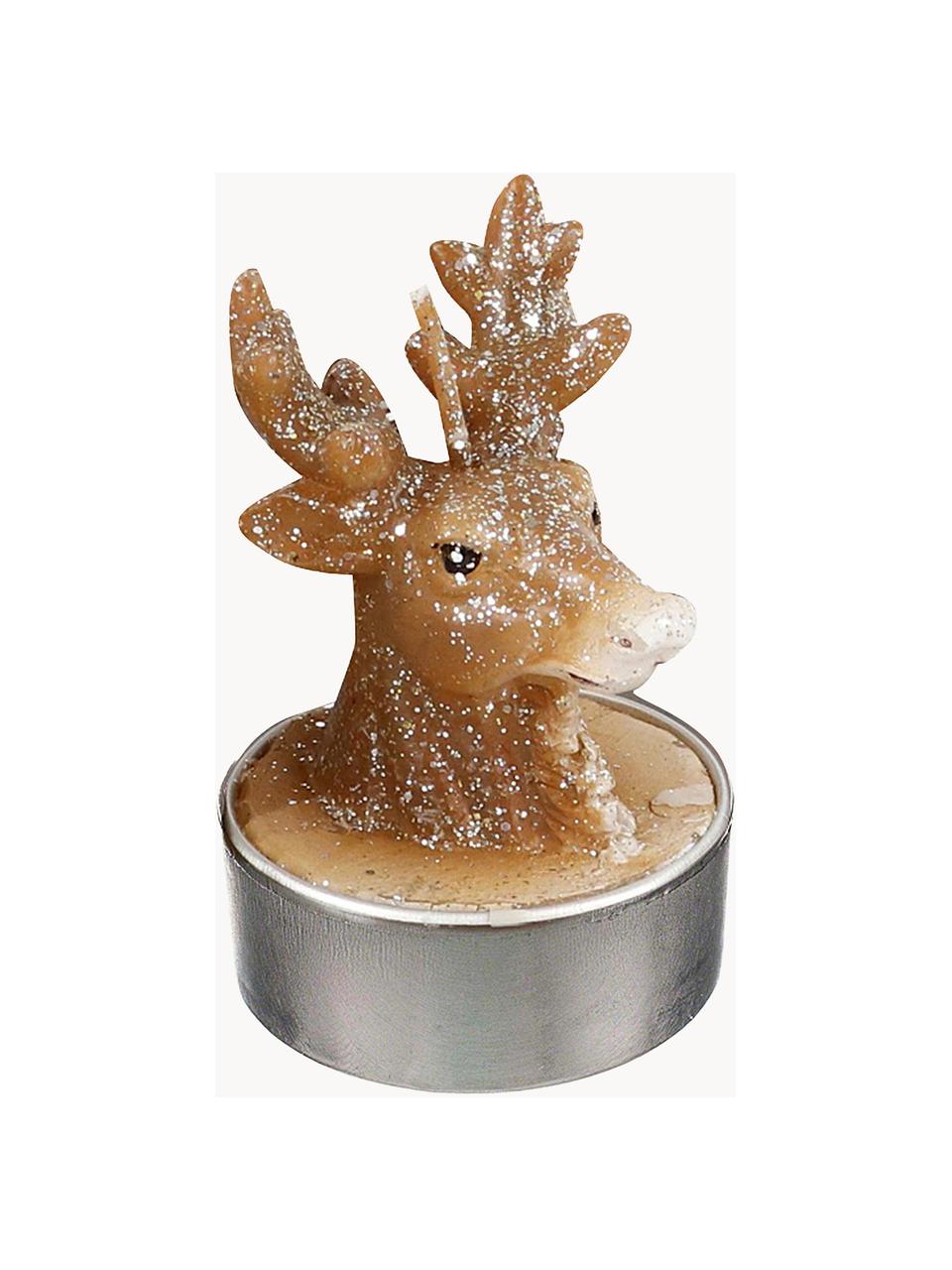 Čajové sviečky Deer, 6 ks, Vosk, Hnedá, Ø 4 x V 6 cm