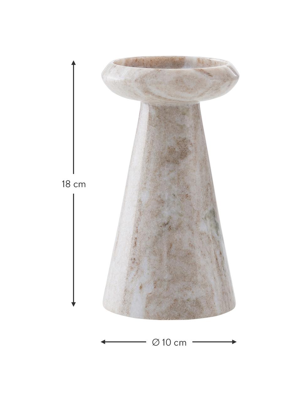 Candelabro in marmo beige Bea, Marmo, Beige, Ø 10 x Alt. 18 cm