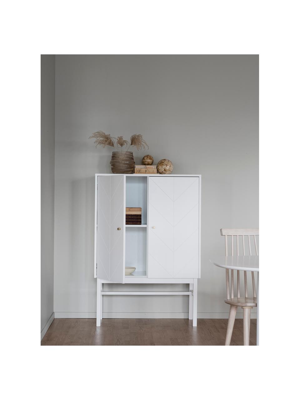 Buffet haut scandinave 2 portes Webster, Blanc