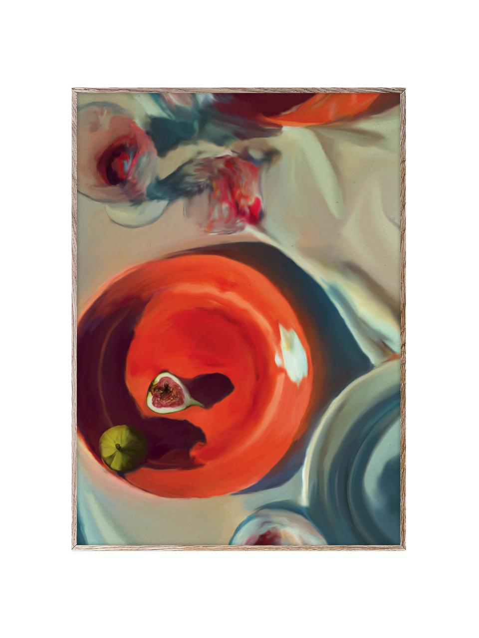 Poster Fine Dining, 210 g mat Hahnemühle papier, digitale print met 10 UV-bestendige kleuren, Koraalrood, greige, B 30 x H 40 cm