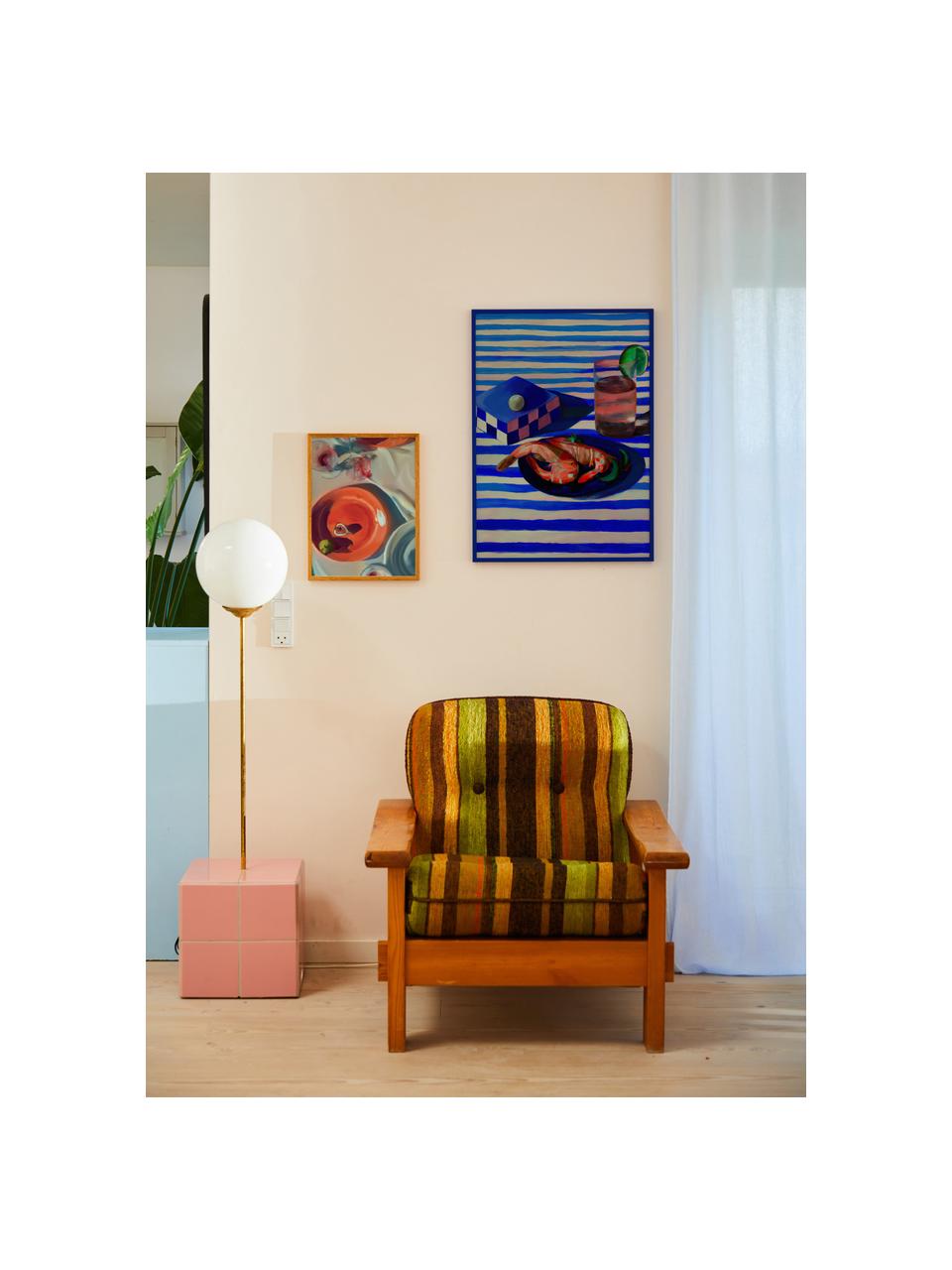 Poster Fine Dinning, Cartoncino opaco da 210 g firmato Hahnemühle, stampa digitale con 10 colori resistenti ai raggi UV, Corallo, greige, Larg. 30 x Alt. 40 cm