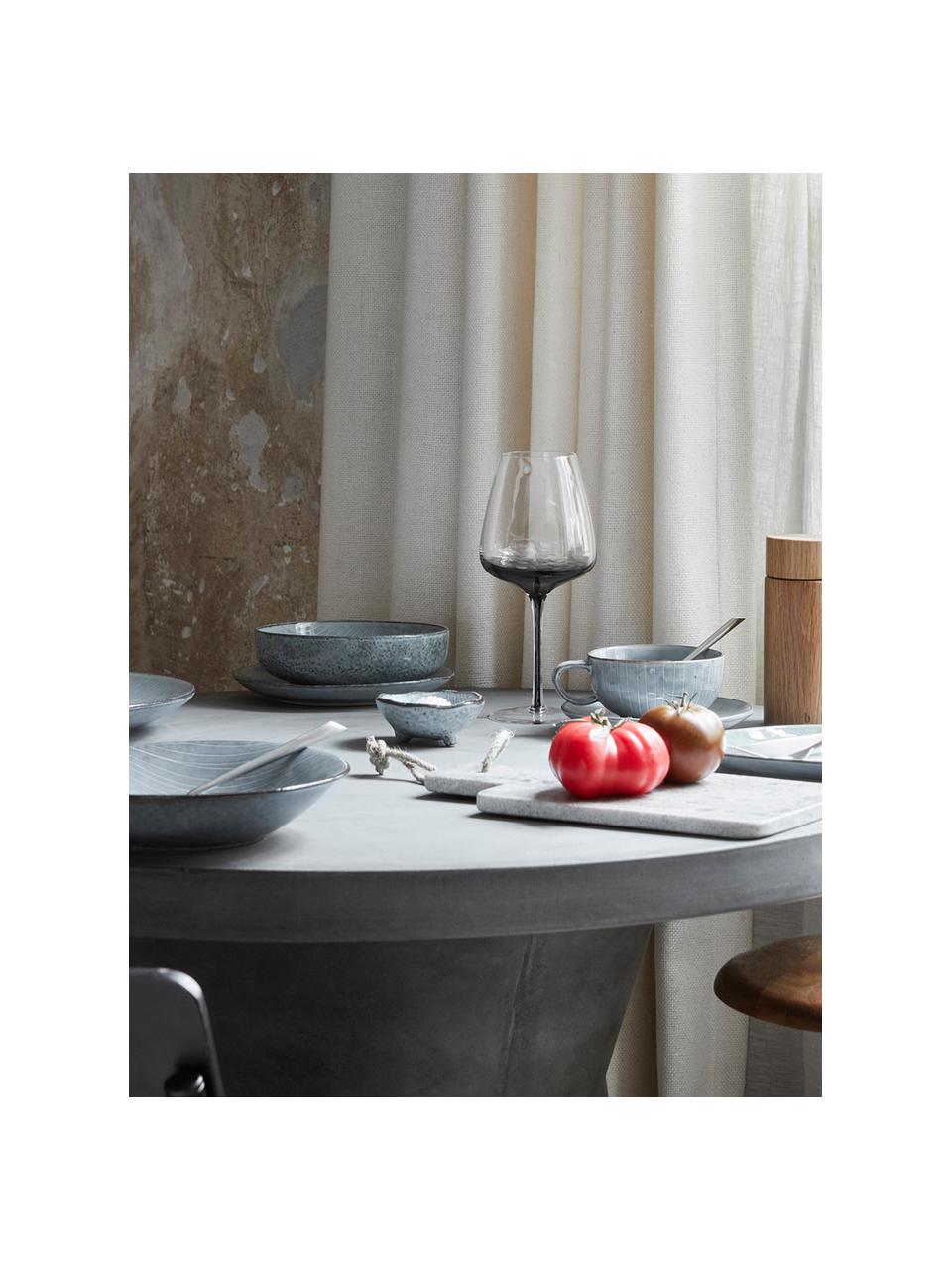 Ciotola aperitivo fatta a mano Nordic Sea 4 pz, Gres, Grigio-, tonalità blu, Ø 8 x Alt. 4 cm