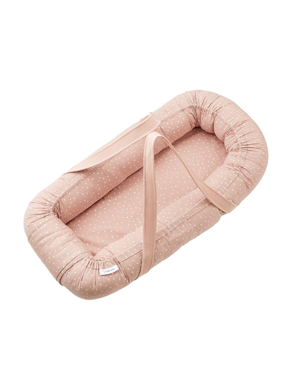 Babynest de algodón ecológico Gro, Funda: 100% algodón ecológico, c, Rosa, blanco, An 45 x L 84 cm