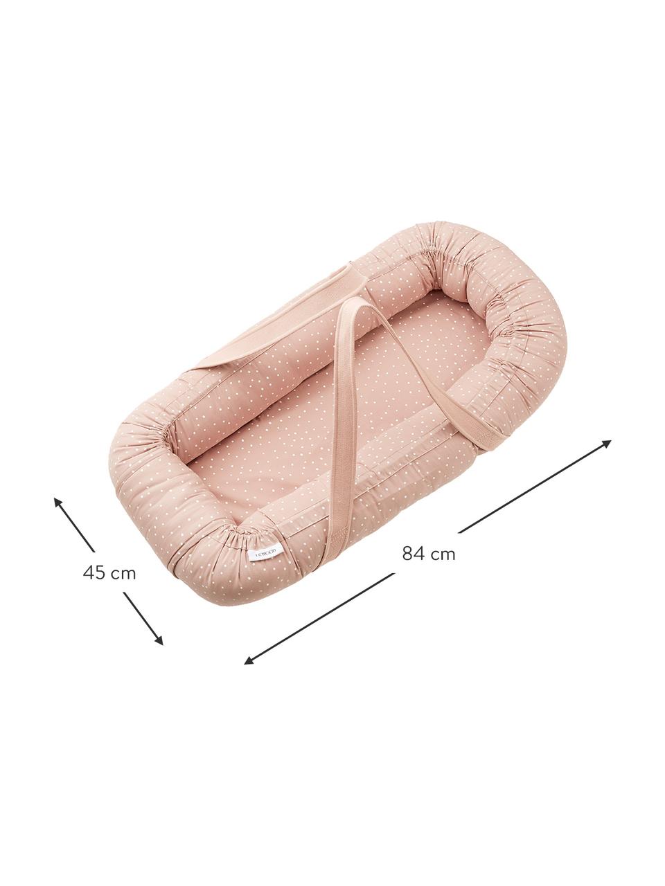 Babynest de algodón ecológico Gro, Funda: 100% algodón ecológico, c, Rosa, blanco, An 45 x L 84 cm