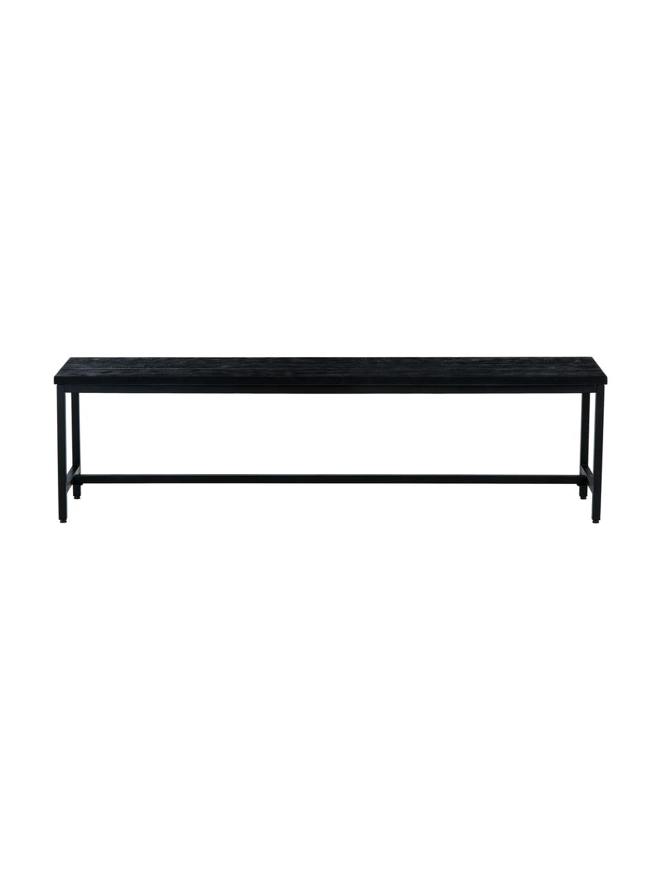 Banc en bois de manguier massif Raw, Noir, larg. 170 x haut. 47 cm
