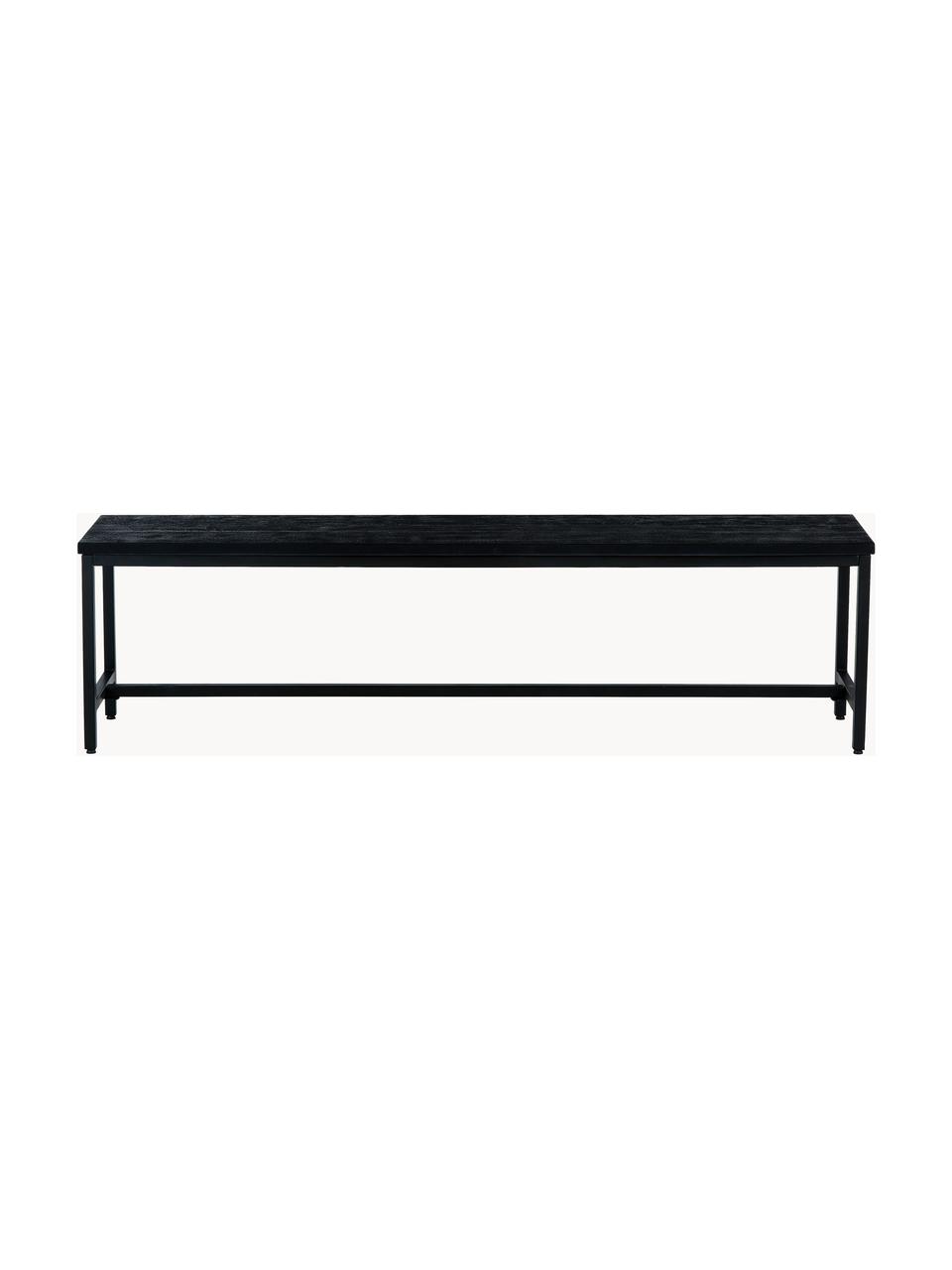 Banc en bois de manguier massif Raw, Noir, larg. 180 x prof. 90 cm