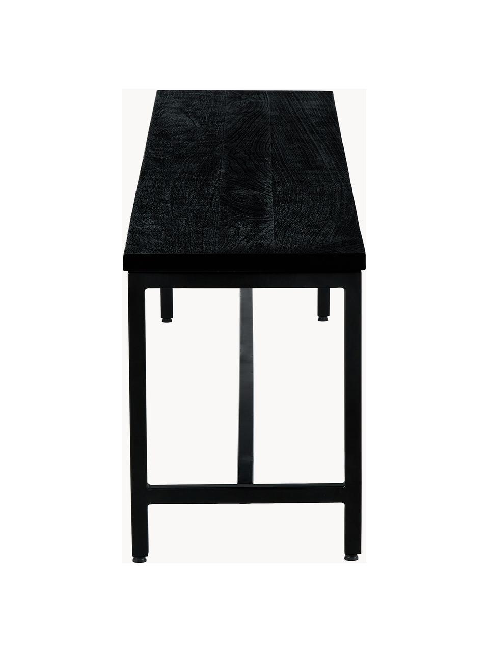 Banco de madera de mango Raw, Asiento: madera de mango maciza ce, Estructura: metal con pintura en polv, Negro, An 170 x Al 47 cm