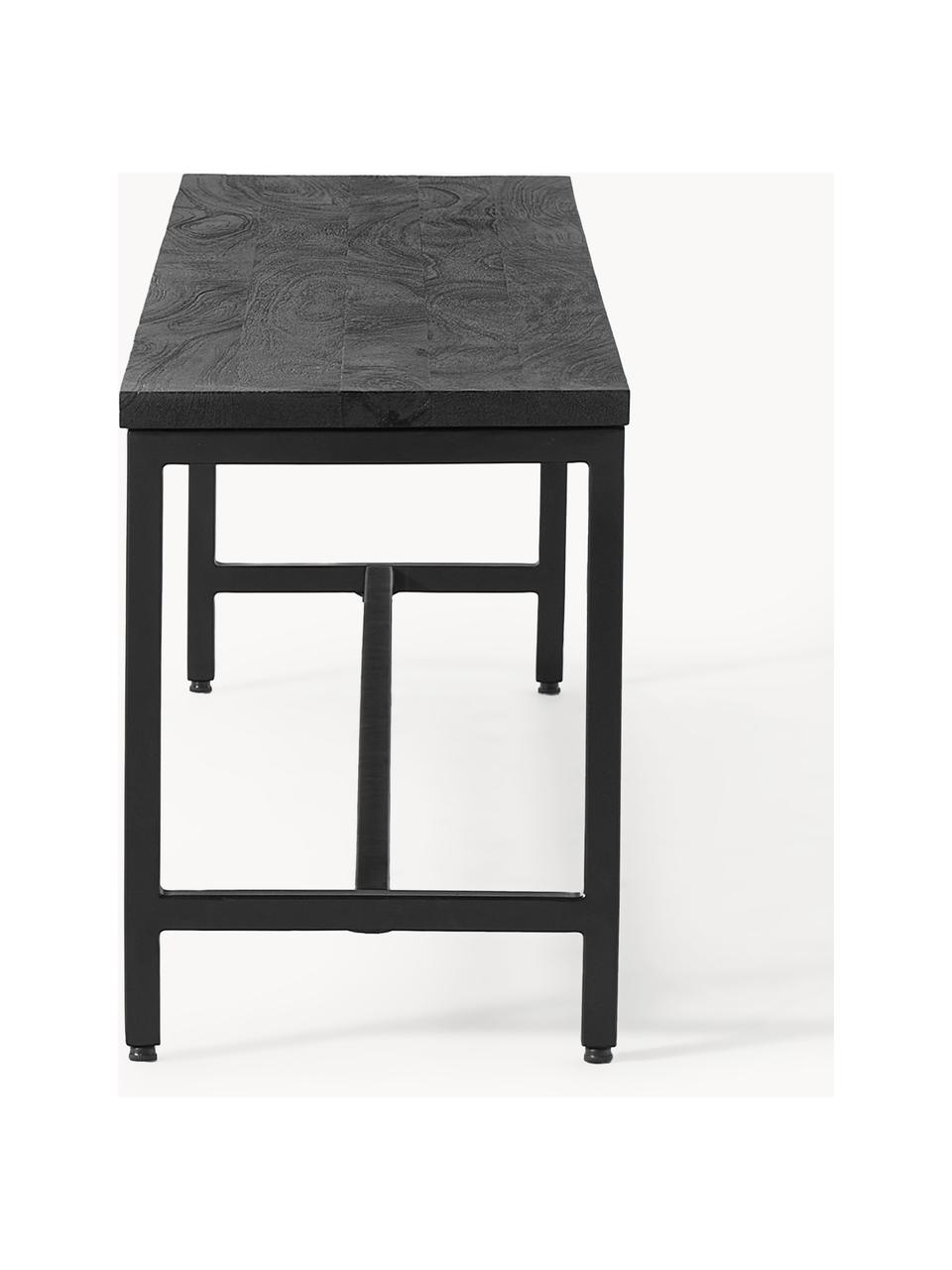 Banco de madera de mango Raw, Asiento: madera de mango maciza ce, Estructura: metal con pintura en polv, Negro, An 170 x Al 47 cm