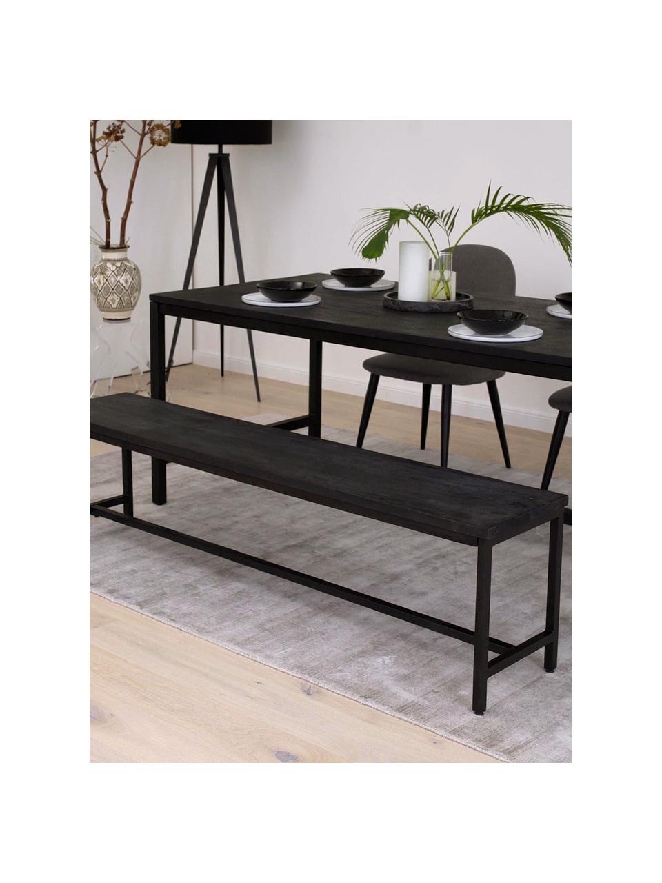 Banco de madera de mango Raw, Asiento: madera de mango maciza ce, Estructura: metal con pintura en polv, Negro, An 170 x Al 47 cm