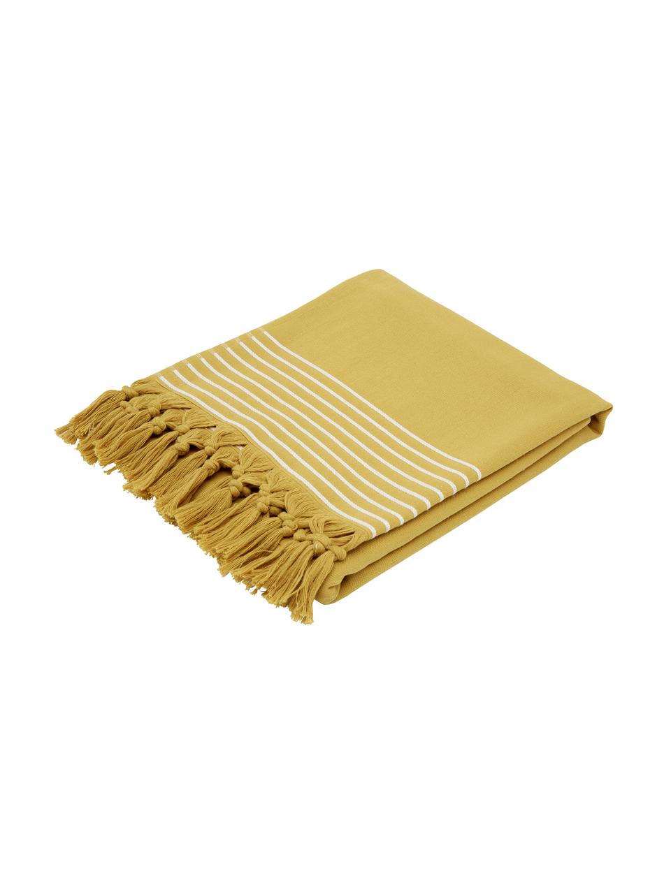 Fouta tissu éponge Freddy, Jaune, larg. 100 x long. 180 cm