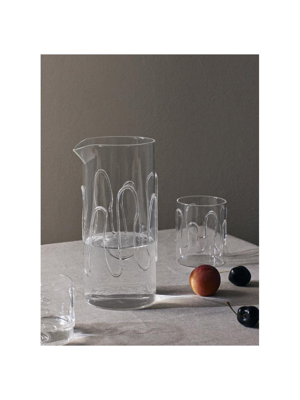 Carafe soufflée bouche Doodle, 1,2 L, Verre, Transparent, 1,2 L