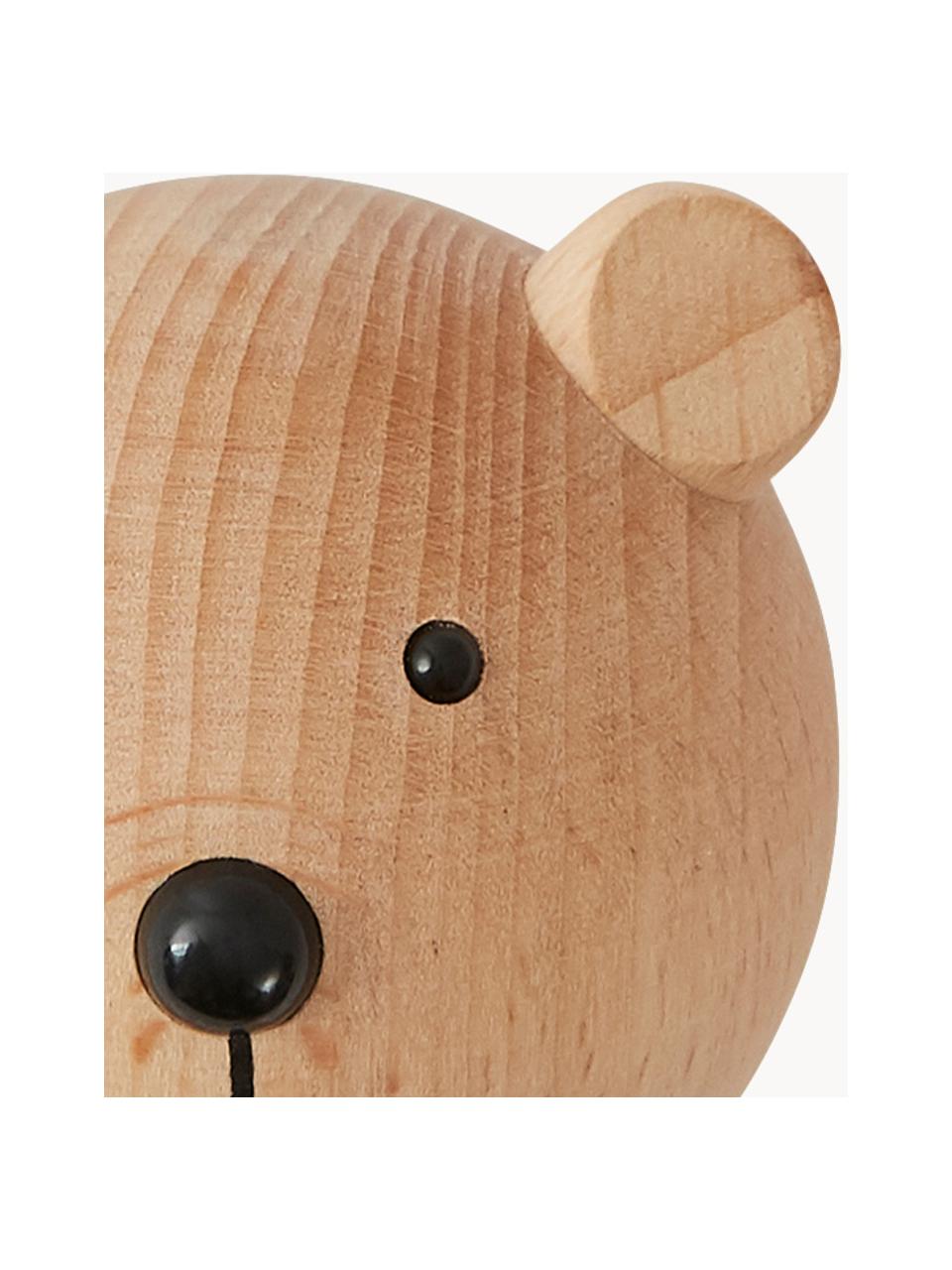 Nástenný vešiak Bear z bukového dreva, Bukové drevo, Bukové drevo, čierna, Š 5 x V 5 cm