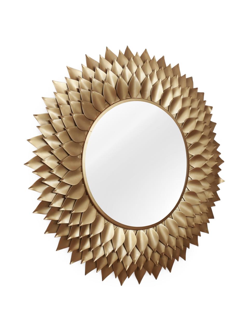 Kulaté nástěnné zrcadlo Petal, Zlatá, Ø 95 cm, H 4 cm