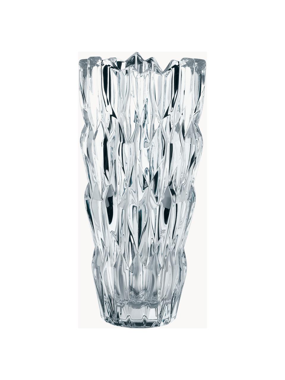 Kristallglas-Vase Quartz, H 26 cm, Kristallglas, Transparent, Ø 12 x H 26 cm