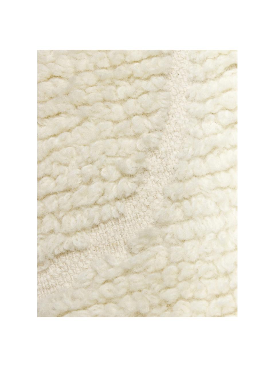 Tapis moelleux à poils longs à franges, tufté main Bayu, 84 % laine, 16 % coton

Les tapis en laine peuvent perdre des fibres lors des premières semaines et des peluches peuvent se former, ce phénomène est naturel et diminue à mesure de votre usage et du temps, Blanc crème, larg. 80 x long. 150 cm (taille XS)