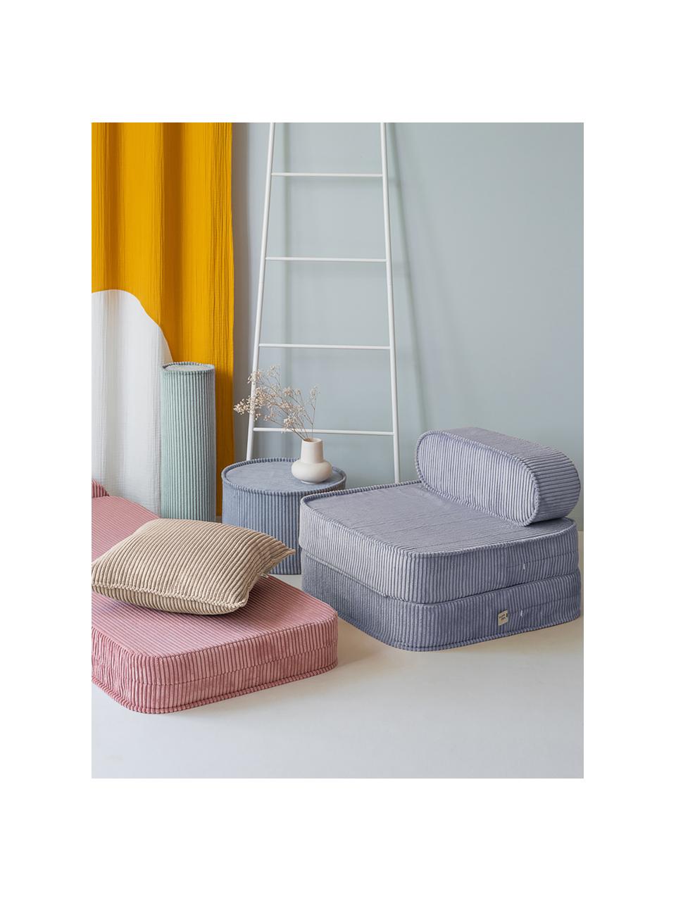 Kinder klapfauteuil Sugar van corduroy, Bekleding: corduroy (100% polyester), Corduroy grijsblauw, B 70 x H 40 cm
