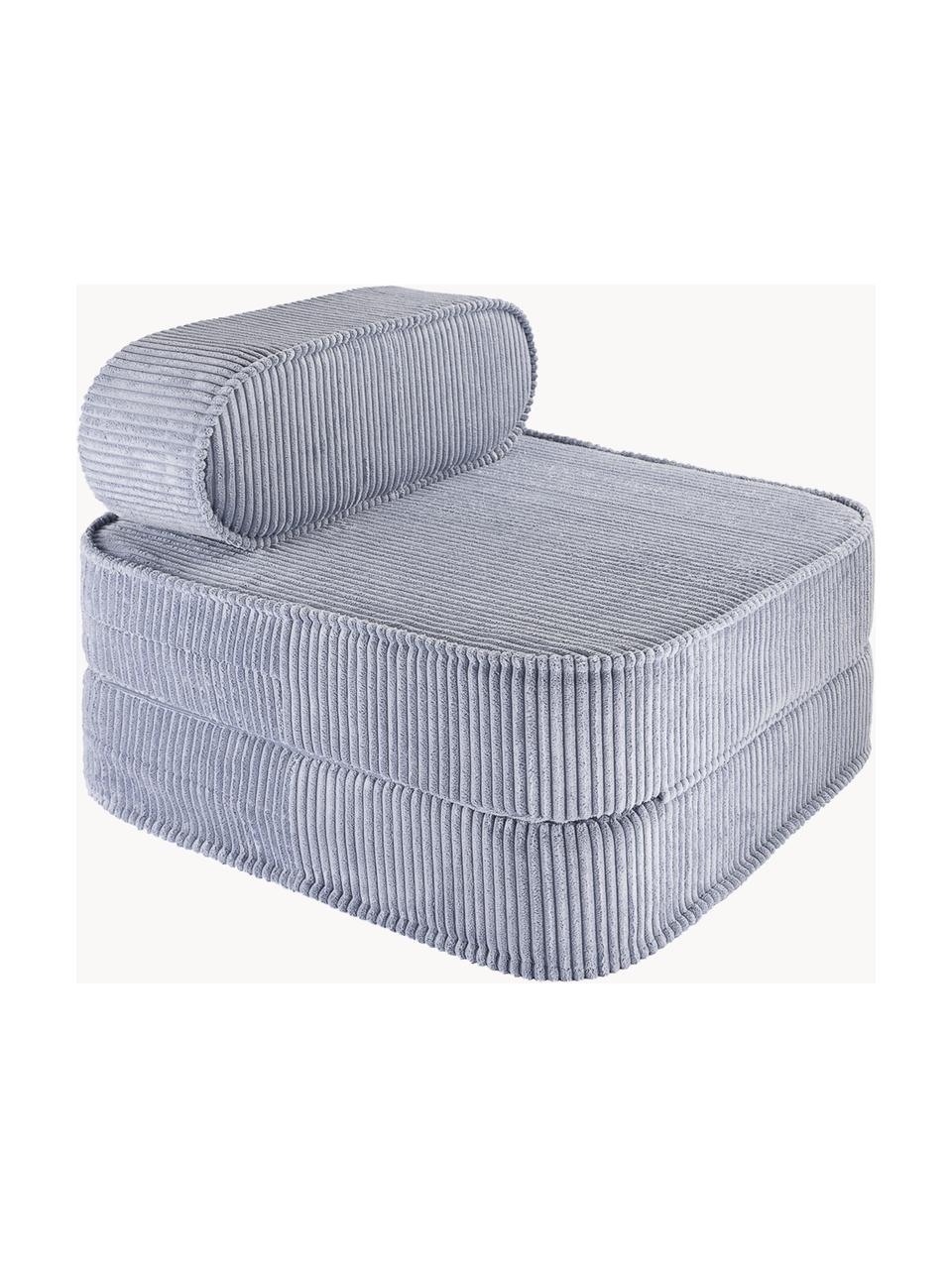 Sillón infantil de pana plegable Sugar, Funda: pana (100% poliéster) pro, Pana gris azulado, An 60 x F 65 cm