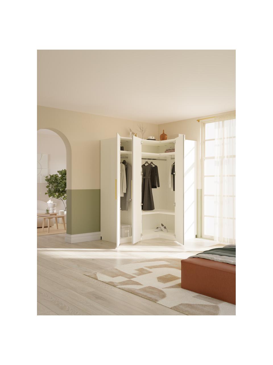 Armoire d'angle modulaire Simone, larg. 165 cm, plusieurs variantes, Bois, beige, Basic Interior : larg. 165 x haut. 200 cm, avec module d'angle