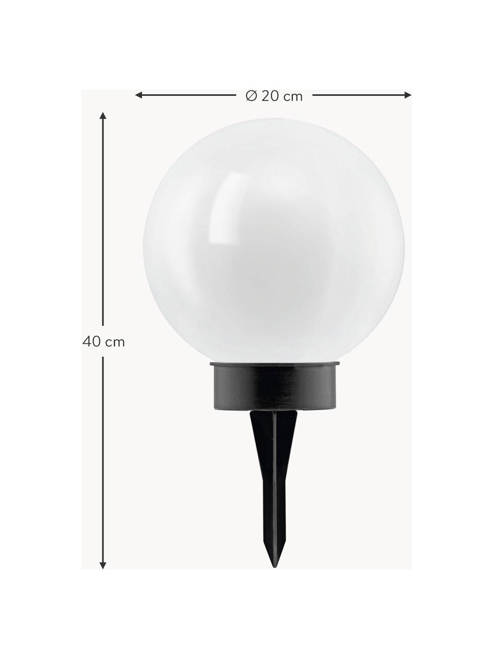 Borne d'éclairage solaire LED Zindy, Blanc, noir, Ø 20 x haut. 40 cm