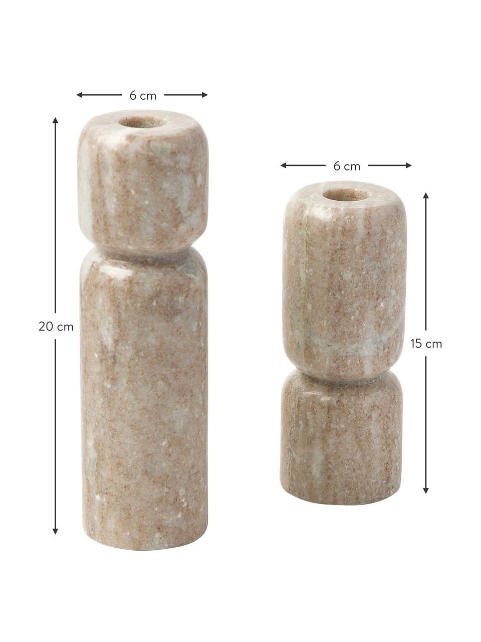 Súprava svietnikov z mramoru Como, 2 diely, Mramor
Keďže mramor je prírodný produkt, môžu sa vyskytnúť rozdiely vo farbe a v mramorovaní, Béžová, vzhľad travertínu, Súprava s rôznymi veľkosťami