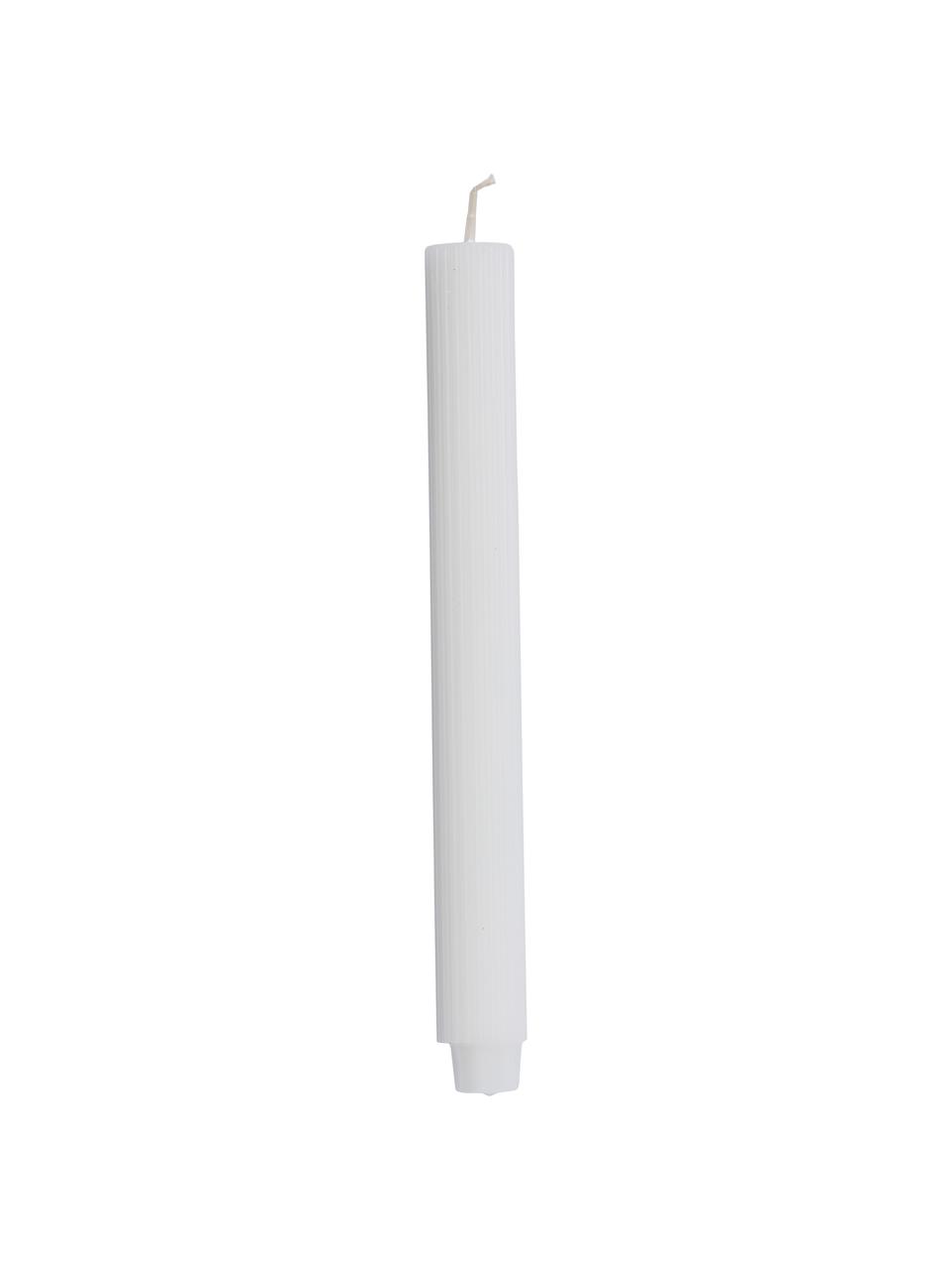 Stolní svíčky Ribbed, 2 ks, Parafínový vosk, Bílá, Ø 2 cm, V 25 cm