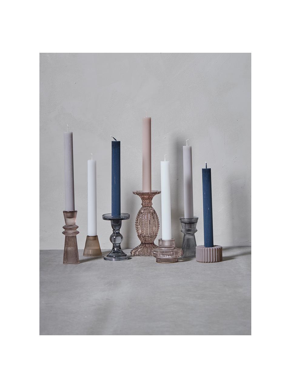Stolní svíčky Ribbed, 2 ks, Parafínový vosk, Bílá, Ø 2 cm, V 25 cm