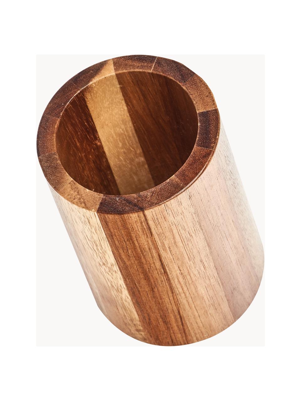 Kelímek na zubní kartáčky z akáciového dřeva Wood, Akáciové dřevo, Akáciové dřevo, Ø 7 cm, V 11 cm