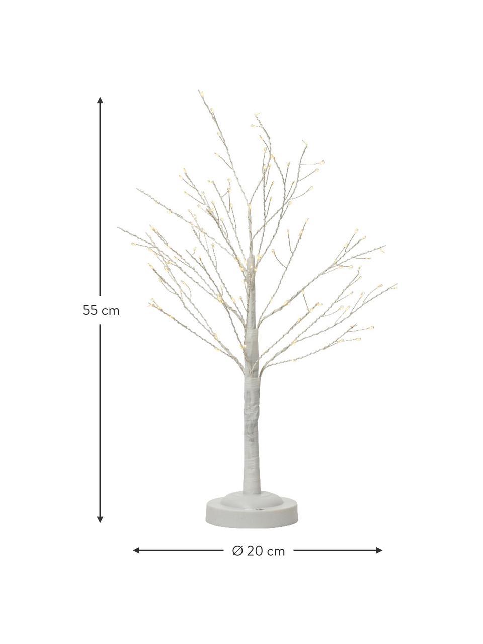 Batterij aangedreven LED boom Cozy met timerfunctie, Kunststof, Wit, Ø 20 x H 55 cm