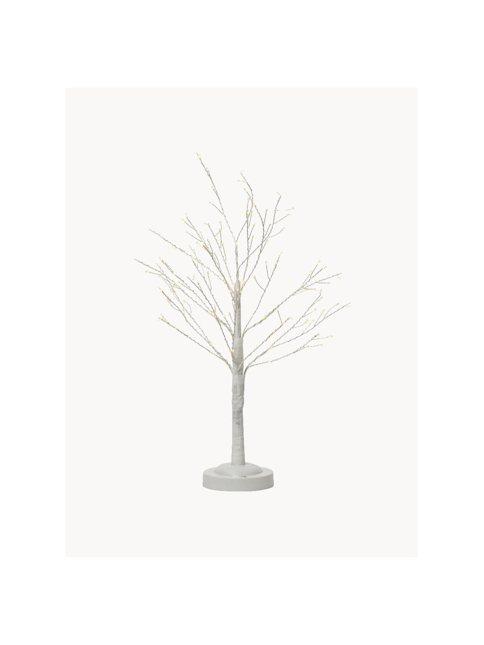 Arbre LED alimenté par pile avec fonction minuterie Cozy, Plastique, Blanc, Ø 20 x haut. 55 cm