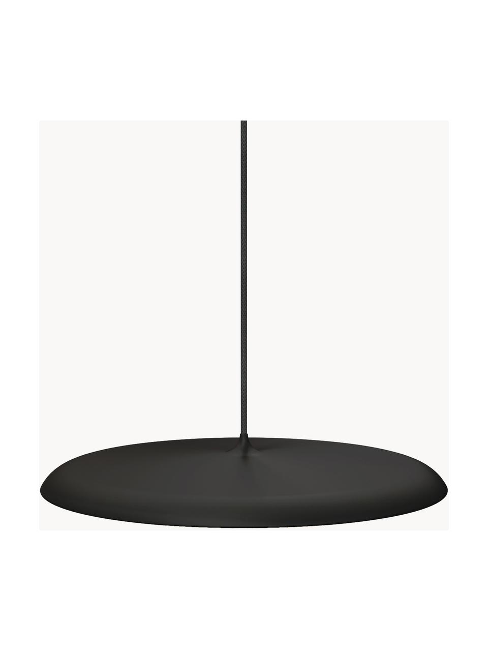 Kleine LED hanglamp Artist, Lampenkap: gelakt staal, Diffuser: kunststof, Lampenkap: zwart<br>Diffuser: wit<br>Plafondkap en snoer: zwart, Ø 40 x H 6 cm