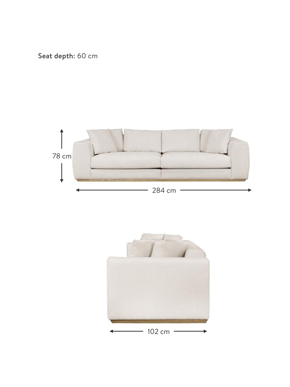 Sofa Vienna (4-Sitzer), Bezug: 100 % Polyester Der strap, Webstoff Beige, B 284 x T 102 cm