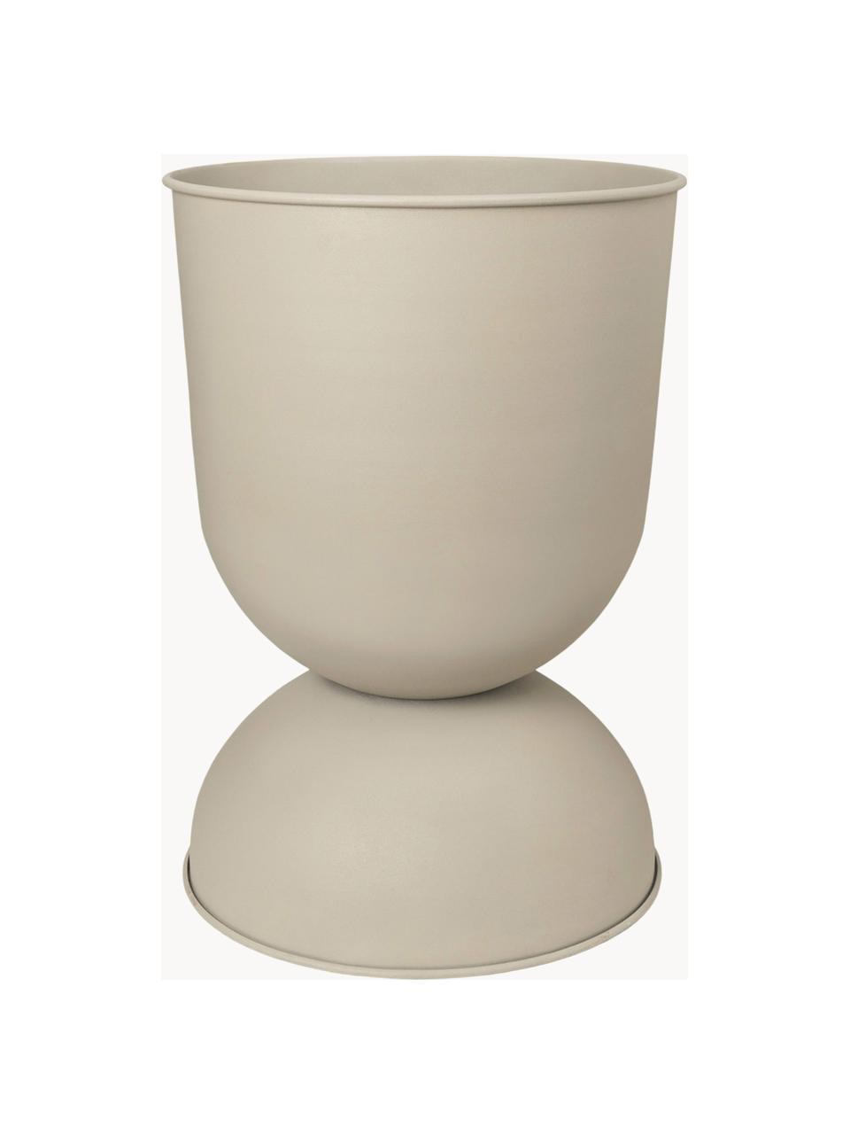 Cache-pot Hourglass, haut. 43 cm, Fer, enduit, Beige clair, mat, Ø 30 x haut. 43 cm