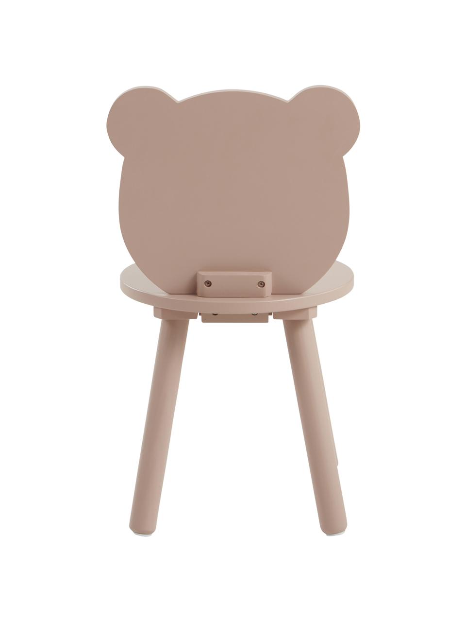 Set van 2 houten kinderstoelen Beary in roze, Grenenhout, MDF, Roze, B 30 x H 58 cm