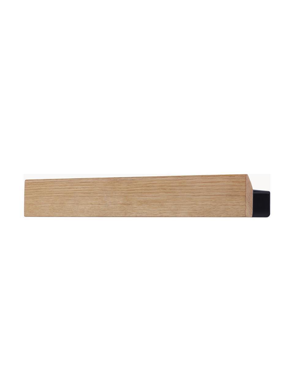 Colgador magnético Flex, Barra: madera de roble, Anclaje: acero recubierto, Madera clara, negro, An 40 x Al 6 cm