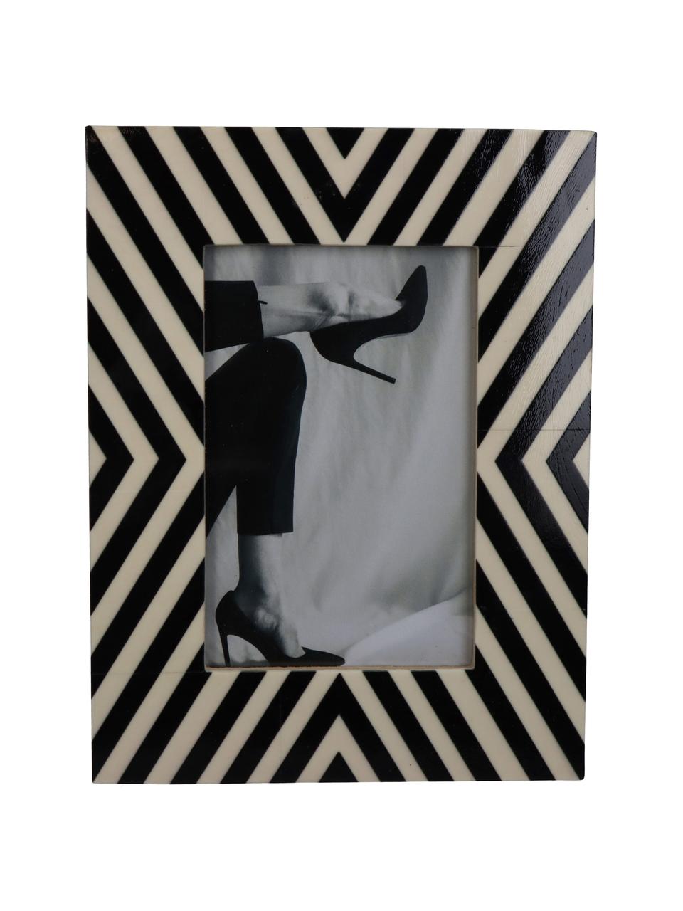 Fotolijstje Miles, Frame: polyresin, Zwart, wit, 10 x 15 cm